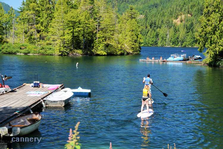 paddleboarder on water